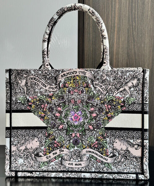 Christian Dior Medium Dior Book Tote Gray